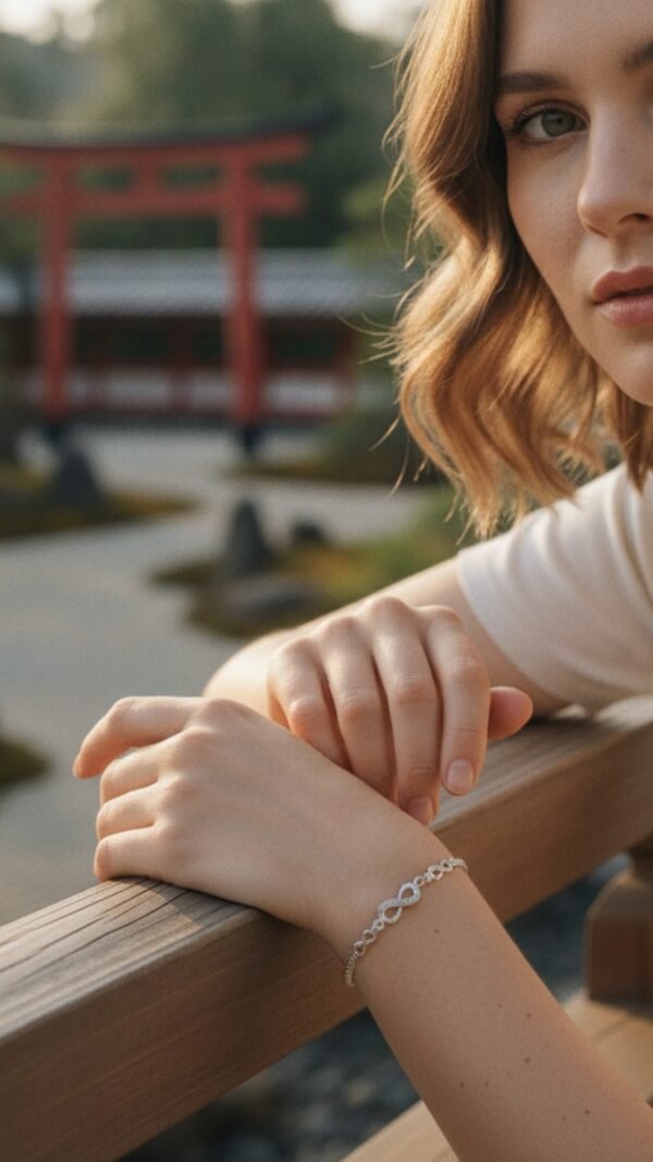 Pulsera Triple Infinito en Plata .925, detalle 14
