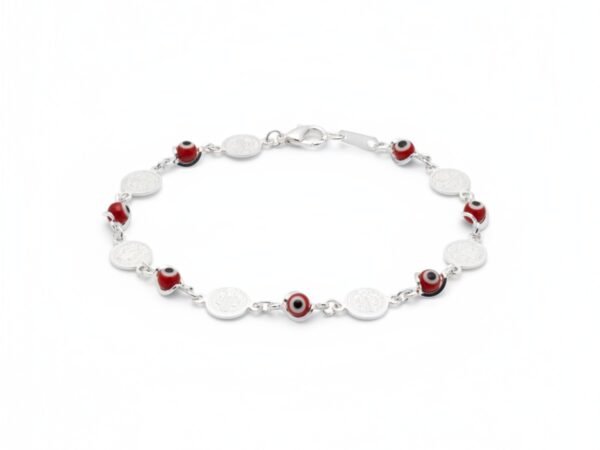 Pulsera de Plata Esotérica, San Benito y Ojo Turco