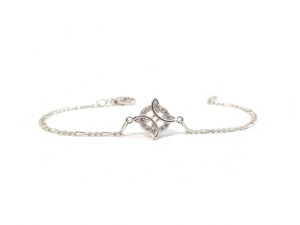 Pulsera Nudo de Brujas en Plata 925 Fígaro, detalle 3