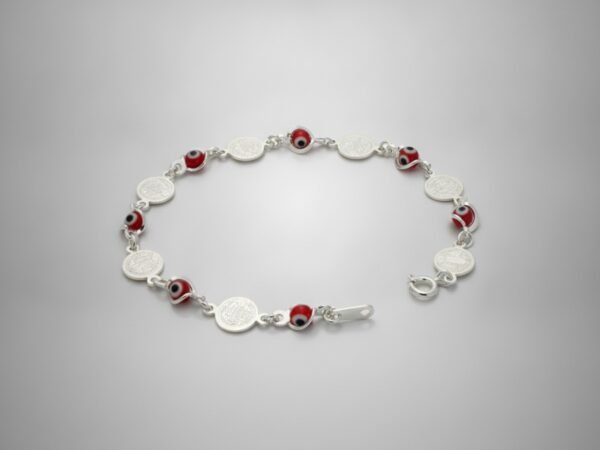 Pulsera de Plata Esotérica, San Benito y Ojo Turco
