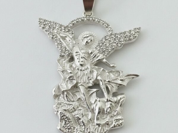 Dije San Miguel Arcángel Plata 925 con Zirconias | Mística Plata