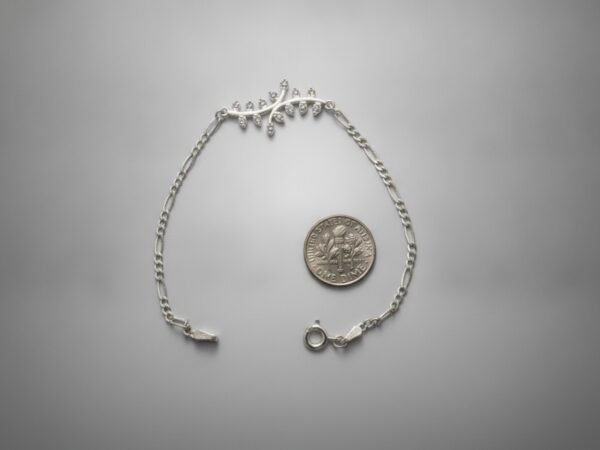 Pulsera Ligera Hoja con Zirconias, plata 925