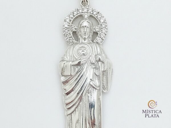 Dije de San Judas Tadeo en Plata .925 y Zirconias