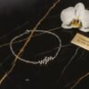 Pulsera Ligera Hoja con Zirconias, plata 925