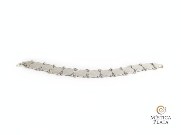 Pulsera de Plata con Medallas Devocionales San Benito