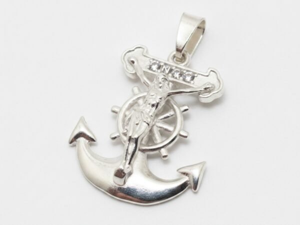 Ancla con Crucifijo y zirconias Pata .925