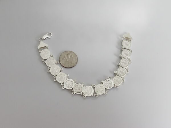 Pulsera de Plata con Medallas Devocionales San Benito