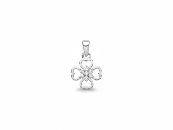 Plata Esterlina, 925 dije Trébol de 4 Hojas