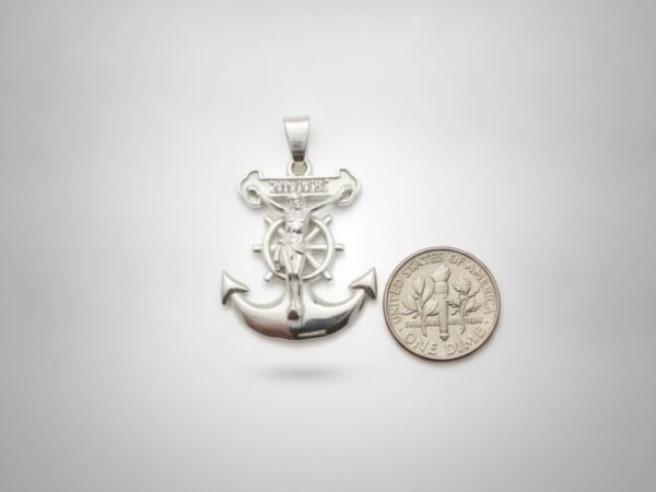 Ancla con Crucifijo y zirconias Pata .925