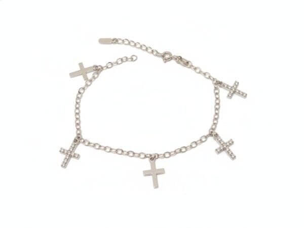 Pulsera de Cruces Plata Ley .925 - Mística Plata