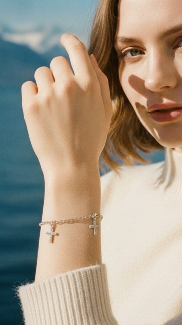 Pulsera de Cruces Plata Ley .925 - Mística Plata